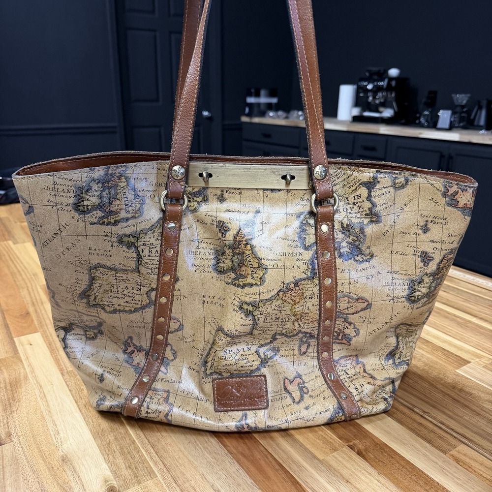 Patricia Nash Benvenuto Leather Tote - European Map